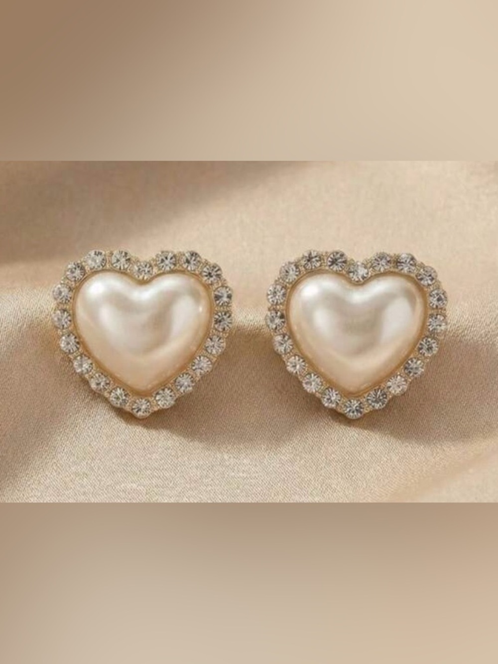 White Heart Earrings
